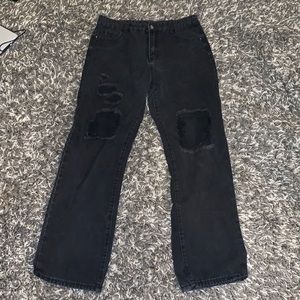 SHEIN Black Ripped Mom Jeans Size XL